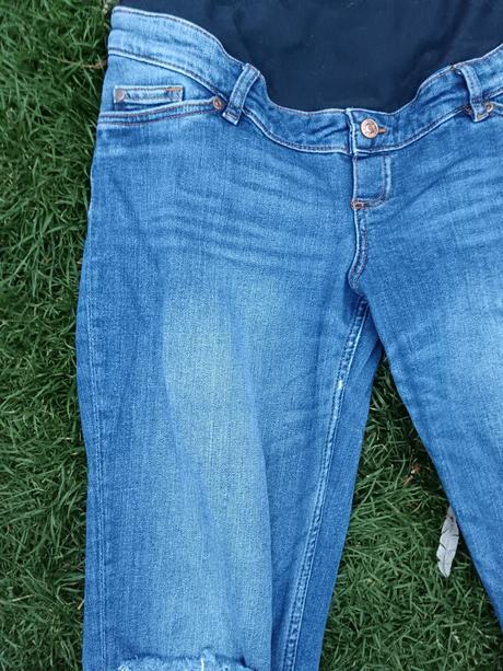 Těhotenské trhané/drbané rifleh&m slimboyfriend 38, h&m,38