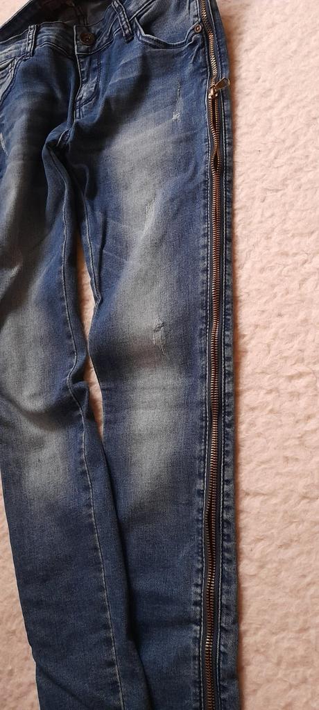 One love slim fit džíny se zipy, tesco,m