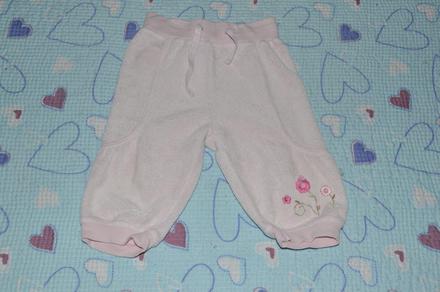 Froté kalhoty, tepláčky s výšivkou 68/74, h&m,68