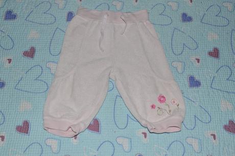 Froté kalhoty, tepláčky s výšivkou 68/74, h&m,68