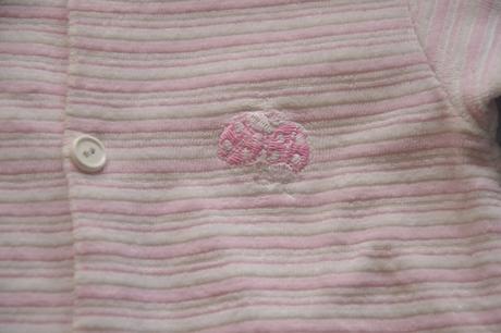 Proužkatý teplejší overal s výšivkou, beruškami, baby,62