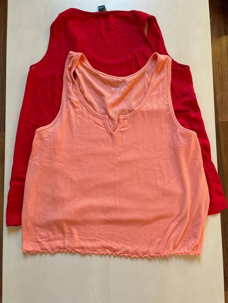 Červené tílko a růžové zdarma, vel xl 46/48, prim, xxxl