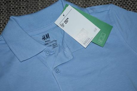 Nové bledě modré polo triko hm. 110/116, h&m,110