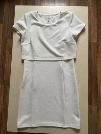 Nové bílé kombinované šaty, vel s, troll, s