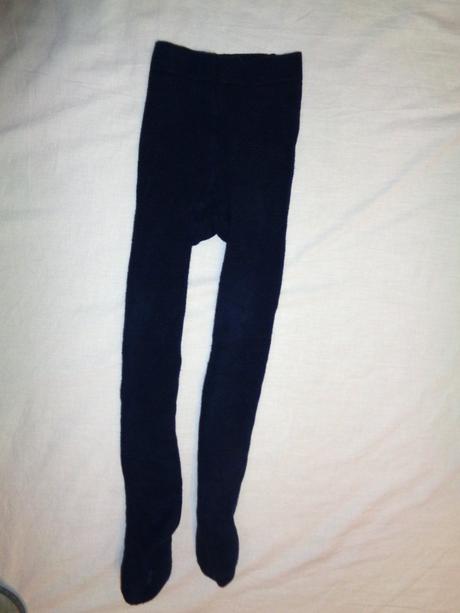 Tmavomodré punčocháče - uvnitř froté - teploučké, 104