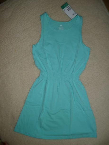 Šaty h&m vel 8-10 let 134/140 zelené basic, h&m,134 / 140