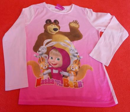 Dívčí triko dlouhý rukáv masha, 134