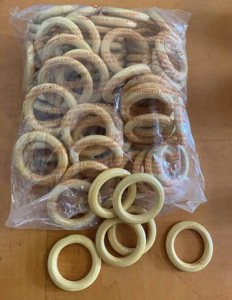 Dřevěné kroužky na záclony / závěsy, 