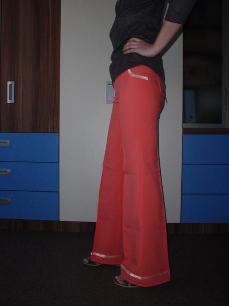 Kalhoty vel.38 meruňkové, m