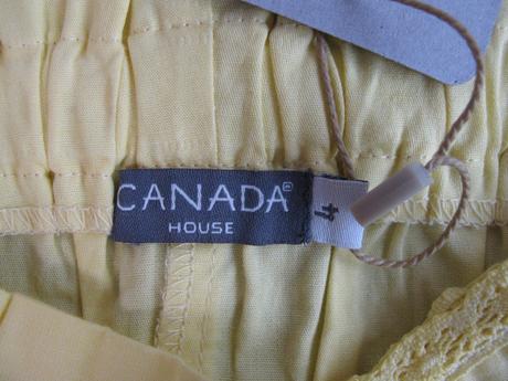 Luxusní plátěné žluté kraťasy s mašlí, house,104