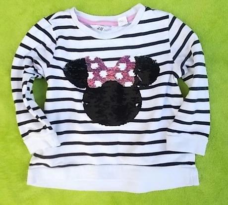 Mikina s flitry monnie mouse, h&m,92
