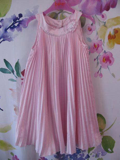 Saténové plisované růžové šaty h&m, h&m,116