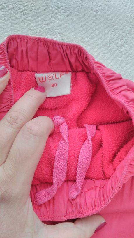 Zimní šusťaky podšité fleecem, wolf,86