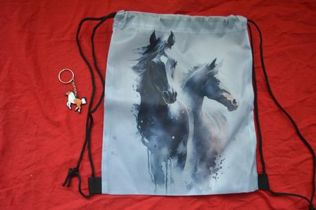 Krásný vak- pytlík  na zádas koníky+ přívěšek koně, 
