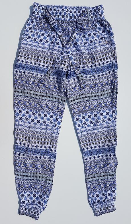 L187	dívčí lehké letní kalhoty vel. 128, young dimension,128