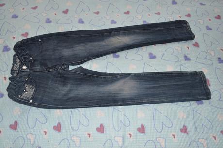Elastické džíny rifle s kamínky, 140