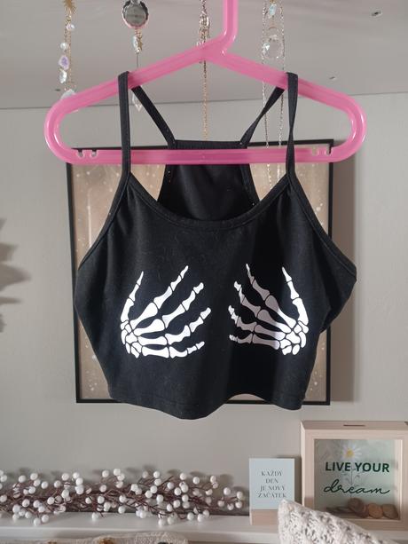 Croptop kostlivec xs/152-158, 158