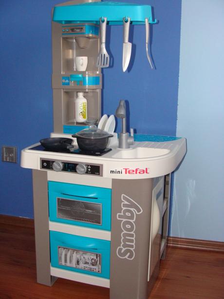 Smoby kuchyňka tefal bubble modro-šedá,