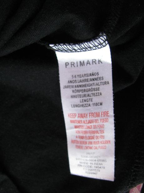 Černé tričko s nápisem rock and roll, primark,116