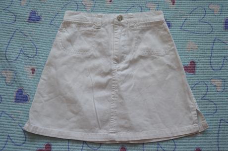 Bílá bavlněná plátěná sukně, girl2girl,116