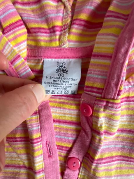 Šaty/tričko s kapucí vel. 80/9-12 měs, 80