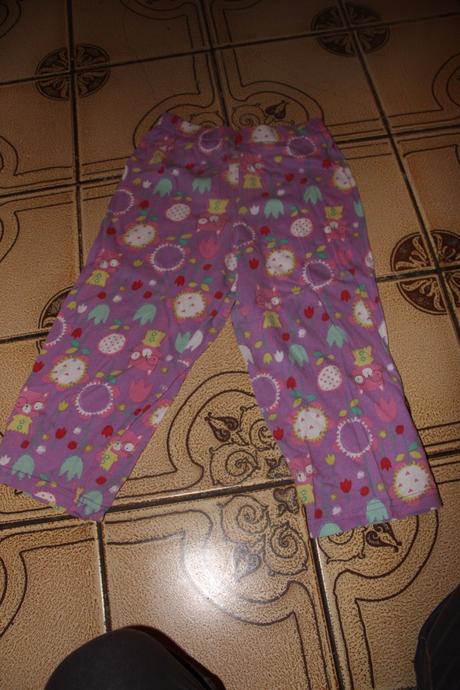 Dívčí pyžamové kalhoty kočička a květy vl. 86 - 92, george,86