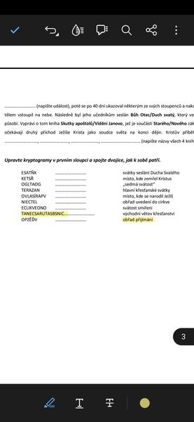 Jak vyluštit složité slovo z úkolu z křesťanství?