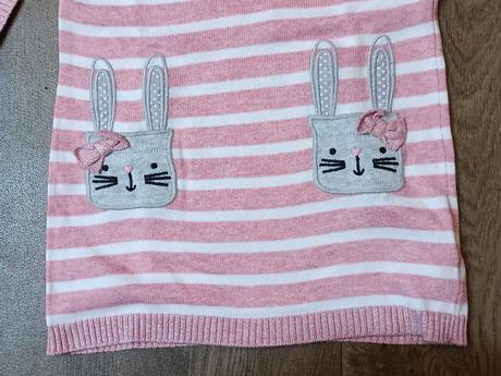 Svetrové šaty s králíčky,young dimension,vel.80/86, young dimension,80