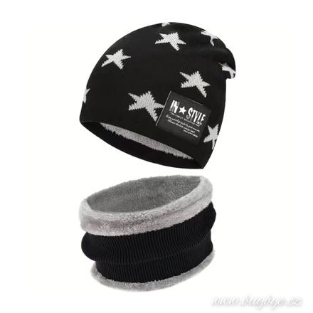 Zimní set čepice a nákrčník - univerzální velikost, 