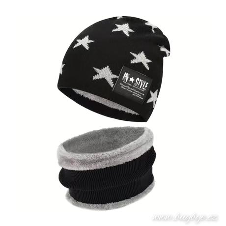 Zimní set čepice a nákrčník - univerzální velikost, 
