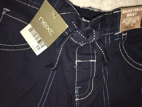 Tmavě modré kraťasy, kontrastní nápis, vel. 5-6 y, next,116