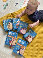 GERBER Natural mléčná kaše pšenično ovesná jablko a švestka