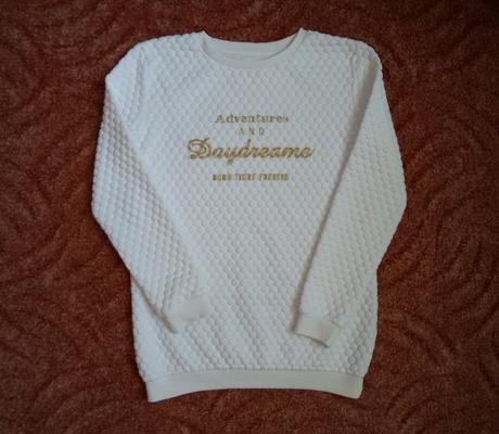 Bílá mikina mikinka, h&m,146