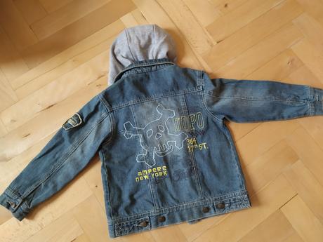 Riflová bunda s odepínací kapucí, dopodopo,122