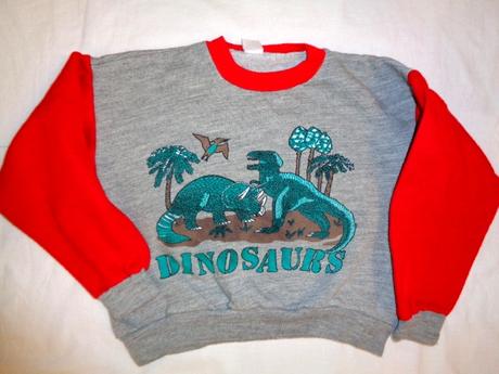 Teploučká bavlněná mikina s dinosaurama, 104