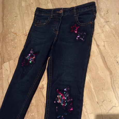Strečové džíny zdobené flitry zn. next, next,116