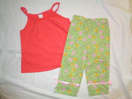 Krásný letní komplet tuniky a květovaných kalhot, palomino,116