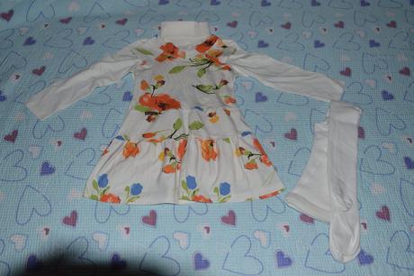 Slavnostní komplet, šaty, rolák, punčošky 110/116, dopodopo,110