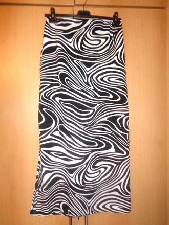 Luxusní černobílá dlouhá letní sukně, m