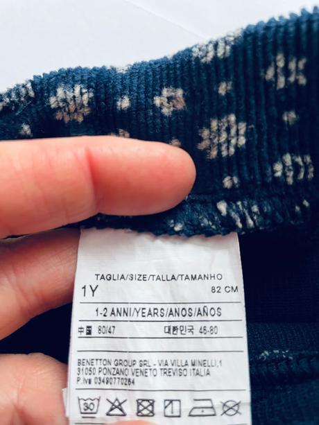 Manžestrové kalhoty benetton - v.80/86, benetton,86