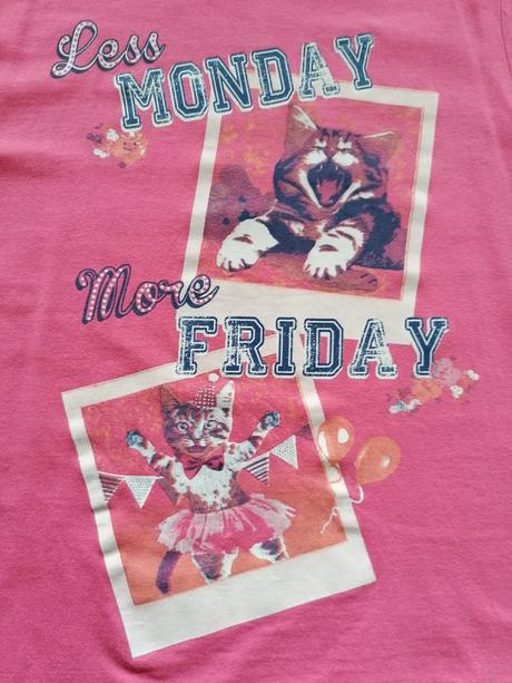 Bavlněné růžové tričko s kočkami vel 134 - 140, pepco,134