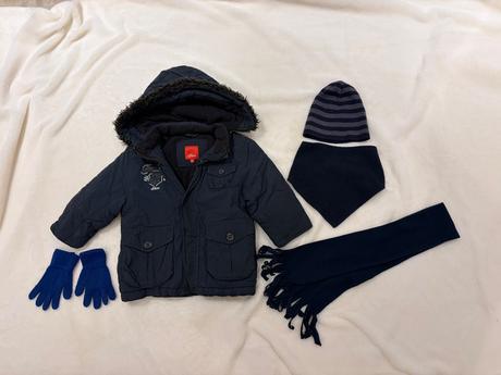 Zimní bunda s.oliver 92/98 / sada / čepice / šály, 86–98