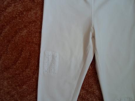 Bílé legíny tregíny džegíny kalhoty 3/4, h&m,146