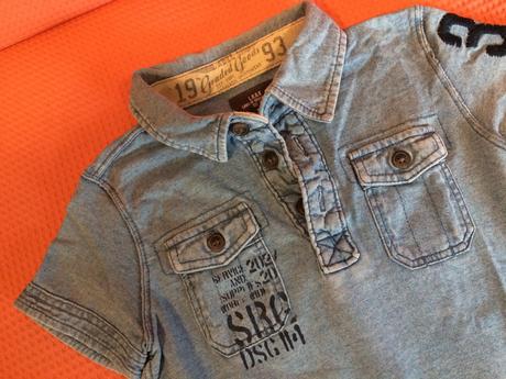 Bavlněné triko s límečkem 98/104, h&m,98