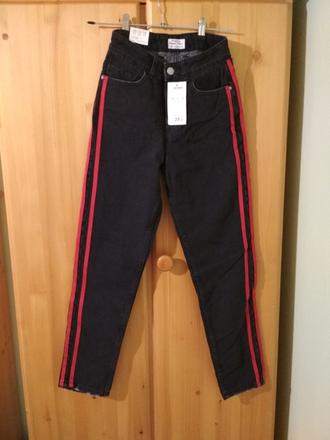 Dívčí rifle s pruhy, černé barvy zn. terranova, terranova,134