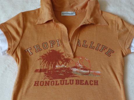 Oranzove tricko s limeckem od clockhouse c&a v xs, clockhouse,xs