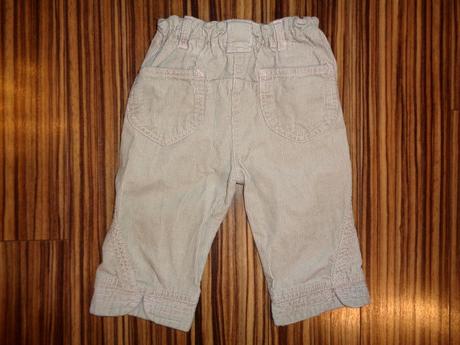 Krásné béžové vyšívané manžestráky, baby club,68