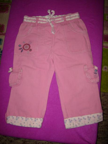Kalhoty letní růžové vel.12-18 měsíců, m&co,80