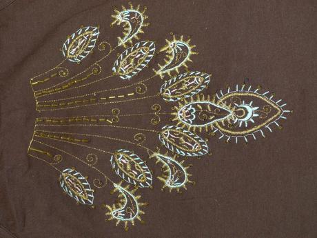 Zdobeny hnedy top znacky jürgen michaelsen, 34