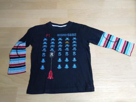 Tričko s dl. černé, 98